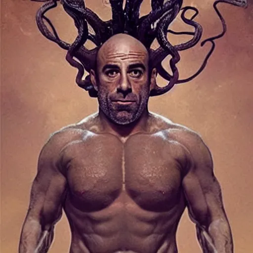 Prompt: joe rogan as medusa