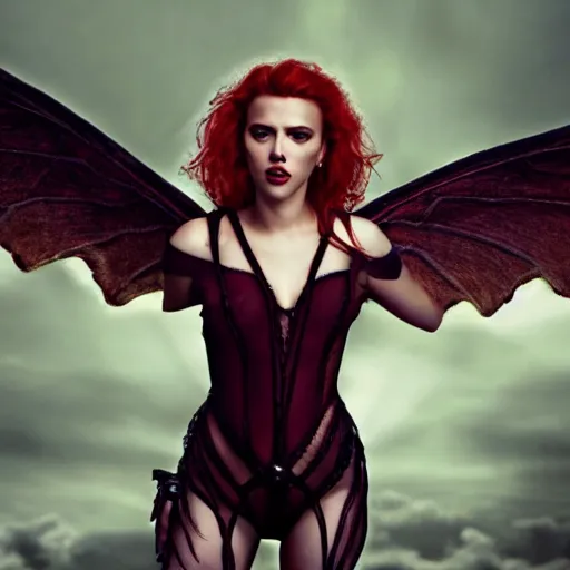 Prompt: photograph of scarlett johansson as a succubus taken by gregsdiary oxana gromova, fess : : high resolution