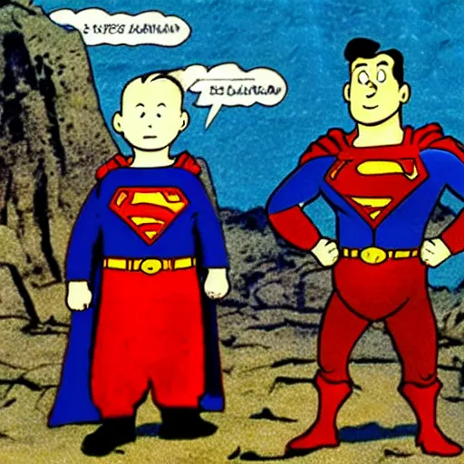 Image similar to superman, tintin in tibet