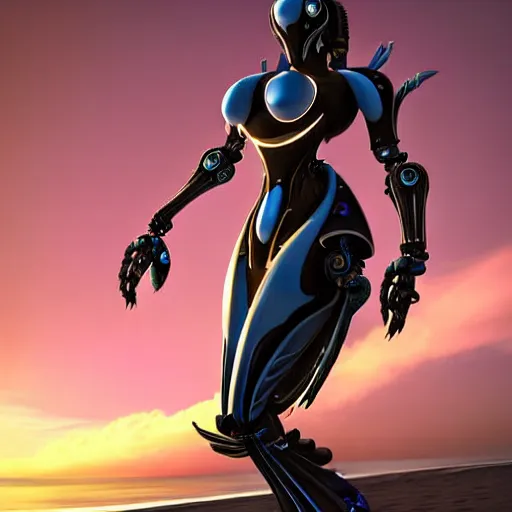 Prompt: looking up at a highly detailed 300 foot tall giant exquisite beautiful female warframe, as an anthropomorphic robot dragon, posing elegantly over your tiny form, camera on the ground, at the beach on a sunset, sleek streamlined design, streamlined matte black armor, sharp detailed claws, detailed sharp robot dragon feet, giantess shot, upward shot, ground view shot, leg shot, front shot, cinematic shot, high quality warframe fanart, captura, realistic, professional digital art, high end digital art, furry art, giantess art, anthro art, DeviantArt, artstation, Furaffinity, 8k HD render, epic lighting