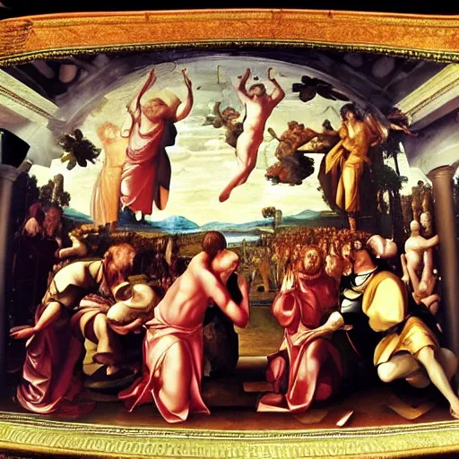 Prompt: renaissance painting of the matrix