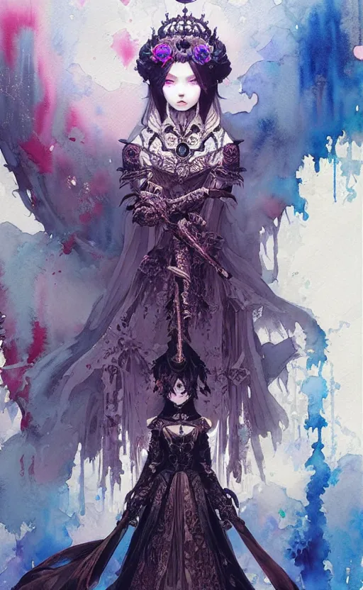 Prompt: imperial princess knight ( ( ( gothic ) ) ) girl. intricate, centered, amazing composition, colorful watercolor, by ruan jia, by marc simonetti, by hikari shimoda, by robert hubert, by zhang kechun, illustration