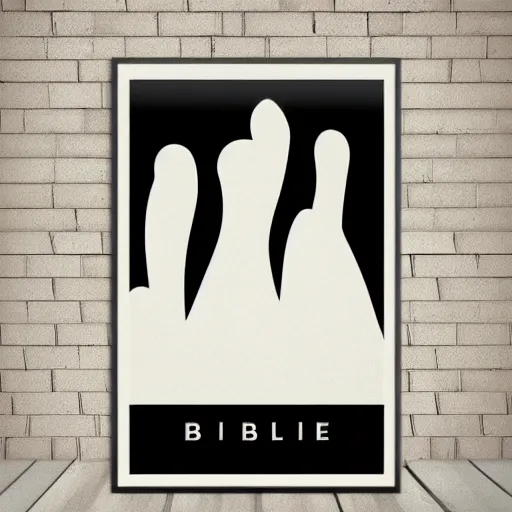 Image similar to 5 0 s minimalist modern poster of the bible