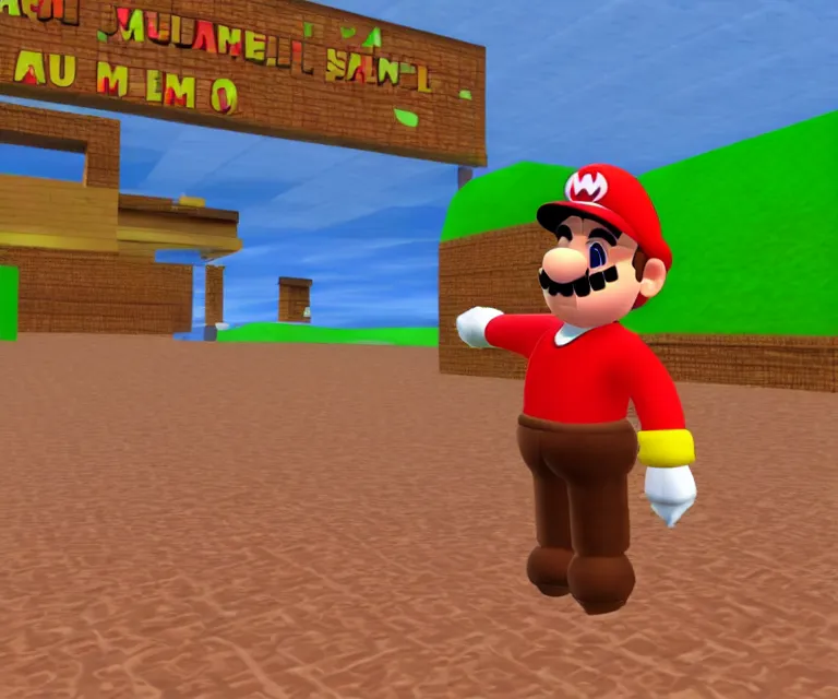 Prompt: saul goodman in mario 64 full screenshot