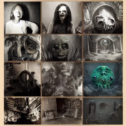 Prompt: creepy lovecraftian studio pictures