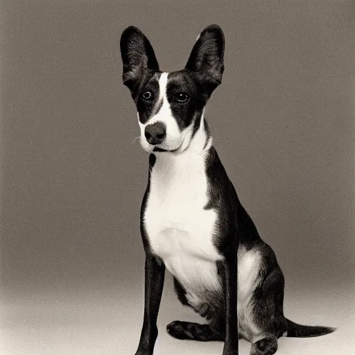 Prompt: dog posing for a portrait, style of edward gorey