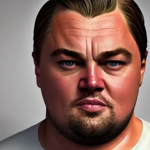 Image similar to hyperrealistic dslr film still of grotesquely morbidly obese leonardo dicaprio, stunning 8 k octane comprehensive 3 d render, inspired by istvan sandorfi & greg rutkowski & unreal engine, perfect symmetry, dim volumetric cinematic lighting, extremely hyper - detailed, extremely lifelike attributes & lifelike texture, intricate, masterpiece, artstation, stunning