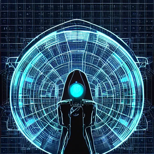 Image similar to geometry drawings with glitch effect medium shot of mysterious object digital illustration android netrunner by dan mumford