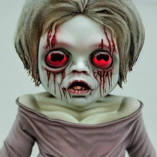 Image similar to weird horror tuza doll creepy illusice melting