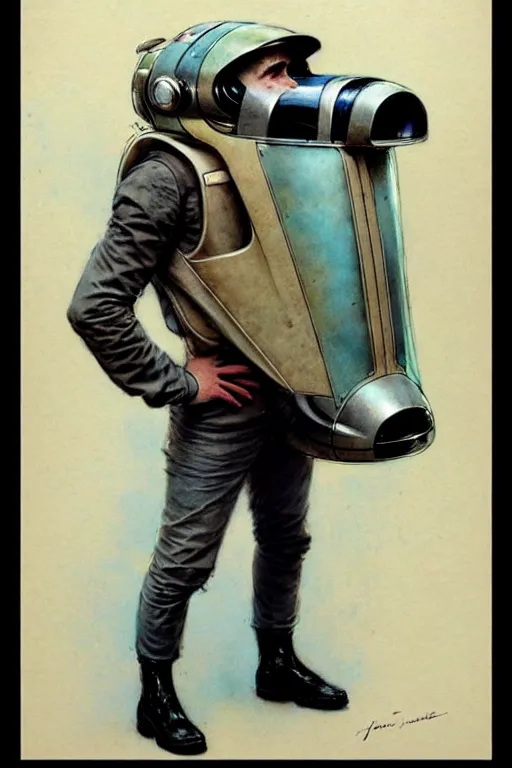 Image similar to ( ( ( ( ( 1 9 5 0 s retro future jet pack. muted colors. ) ) ) ) ) by jean - baptiste monge!!!!!!!!!!!!!!!!!!!!!!!!!!!!!!