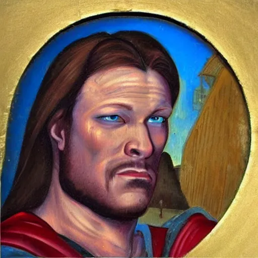 Prompt: chris jericho medieval painting, oil painting