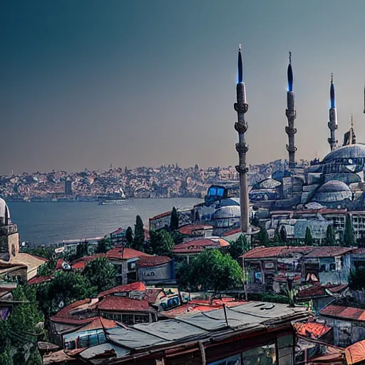 Prompt: istanbul, cyberpunk, realistic