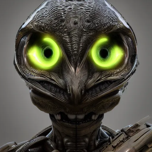 Prompt: alien owl, alien warrior, portrait, artstation, hyperrealistic, octane render, 4 k, detailed