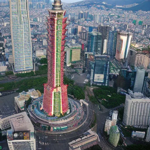 Image similar to Taipei 101 fighting with the Latinoamericana tower