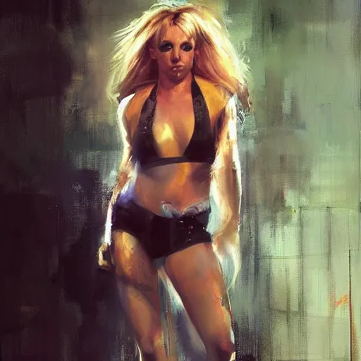 Image similar to full body full britney spears as lola bunny morphed together, hybrid, jeremy mann painting