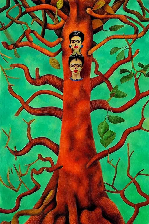 Prompt: a tree, art by frida kahlo, intricate, elegant, highly detailed, smooth, sharp focus, artstation