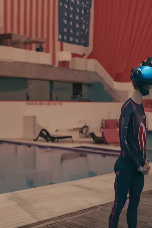 Image similar to troye sivan as an olympic diver, red weapon 8 k s 3 5, cooke anamorphic / i lenses, highly detailed, cinematic lighting