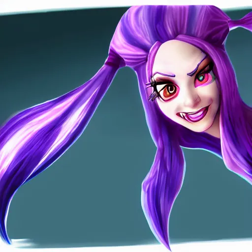 Prompt: digital artwork of jinx from league of legends