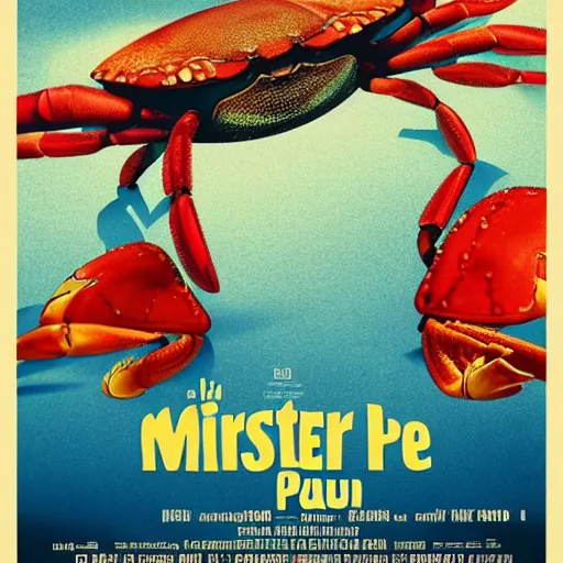 Prompt: Mister Jean Paul the crab. Movie poster. High resolution