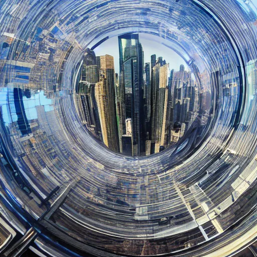 Prompt: city inside a sphere of glass