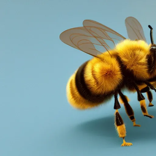 Prompt: Fuzzy cute honey bee, Octane render, hyperdetailed, Golden hour