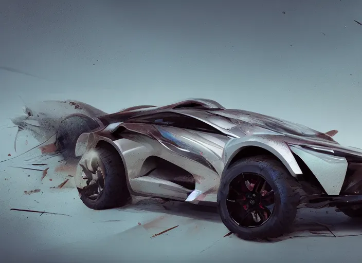 Image similar to a beautiful concept design of a supercar converted into offroad sport. car design by cory loftis, fenghua zhong, ryohei hase, ismail inceoglu and ruan jia, henrik fisker and bruce kaiser and scott robertson and dmitry mazurkevich and doruk erdem and jon sibal, volumetric light.