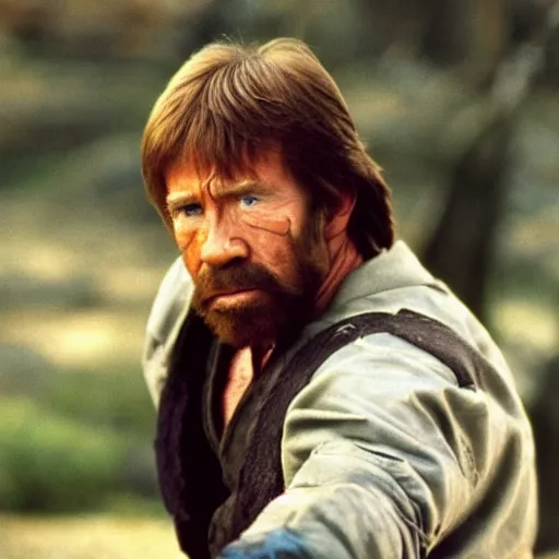 Prompt: an film still of chuck norris as samurai