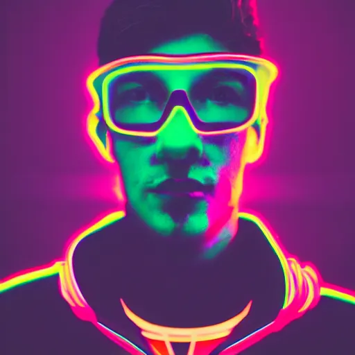 Image similar to rich astley in hoodie, portrait, vaporwave, synthwave, neon, vector graphics, cinematic, volumetric lighting, f 8 aperture, cinematic eastman 5 3 8 4 film