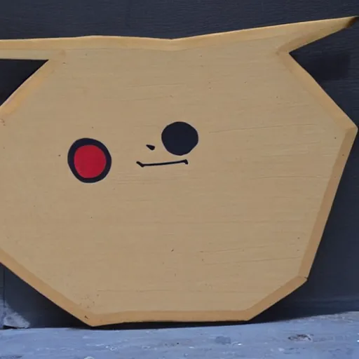 Image similar to Pikachu made out of Plywood