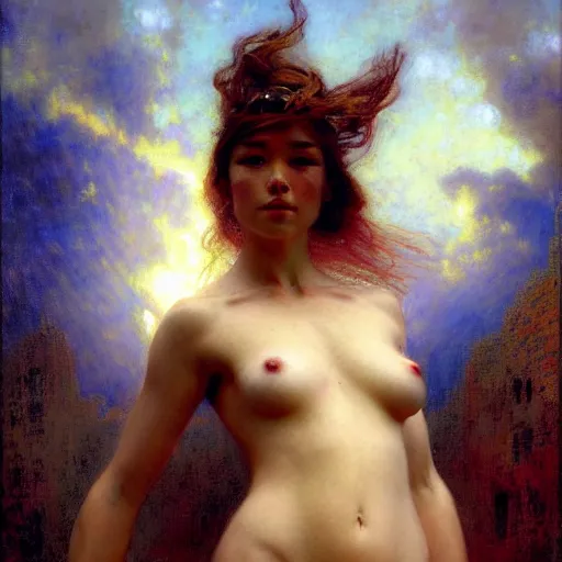 Image similar to a full body portrait of a good - lookiung girl,, high detail, cleary see face, by gaston bussiere, bayard wu, greg rutkowski, odd nerdrum, maxim verehin, dan dos santos, masterpiece, sharp focus, cinematic lightning - h 8 6 8