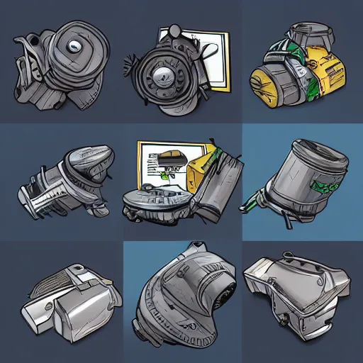 Image similar to car engine, car parts concept, card, comic page, realistic fortnite