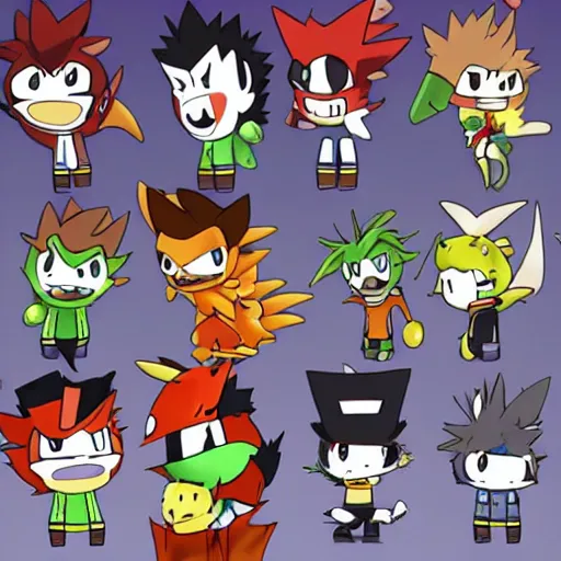 Prompt: eddsworld but with pokemono