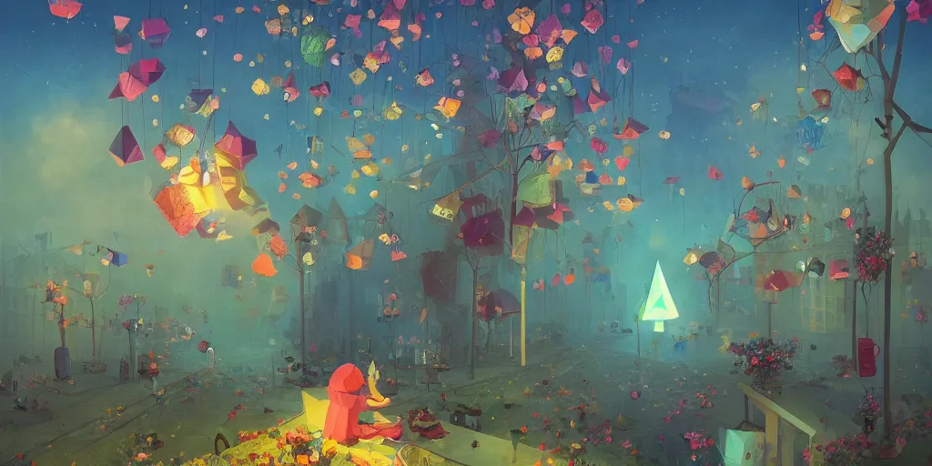 Prompt: low poly, pixar, tel aviv street, nostalgia for a fairytale, magic realism, flowerpunk, mysterious vivid colors by andy kehoe and amanda clarke en un mundo de gediminas pranckevicius y shamsia hassani