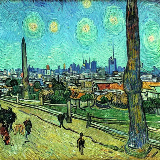 Image similar to sao paulo painted by van gogh