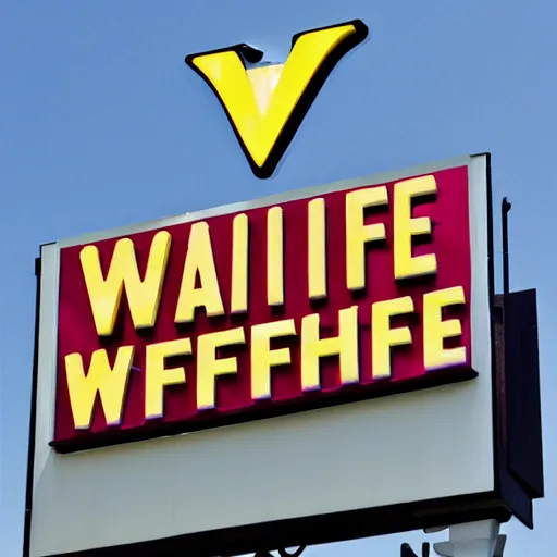 Image similar to wafflehouse employee's below wafflehouse sign