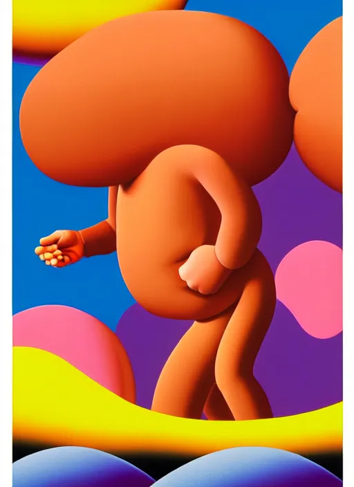 Prompt: inflated men by shusei nagaoka, kaws, david rudnick, airbrush on canvas, pastell colours, cell shaded, 8 k,