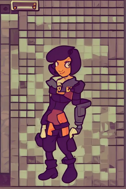 Image similar to an in game portrait of robin from iconoclasts, iconoclasts art style.