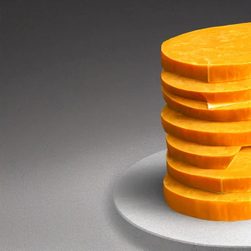 Prompt: 1,000,000 slices of sharp cheddar cheese stacked into a tower hyperrealistic, 8k