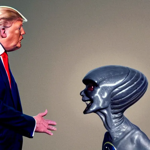 Image similar to photo of Trump talking to an alien