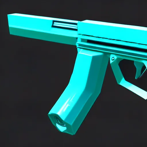 Image similar to cyberpunk revolver pistol, cyan and teal, photorealistic, 8 k,