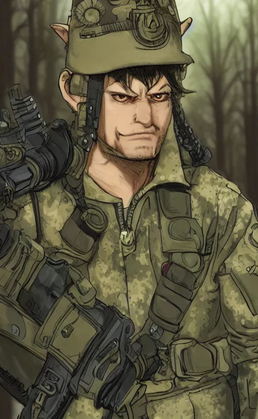 Image similar to close up character portrait icon of the german shepard beast - man military uniform head animal person wearing clothes standing in the bright forest, hidari, color page, tankoban, 4 k, tone mapping, akihiko yoshida