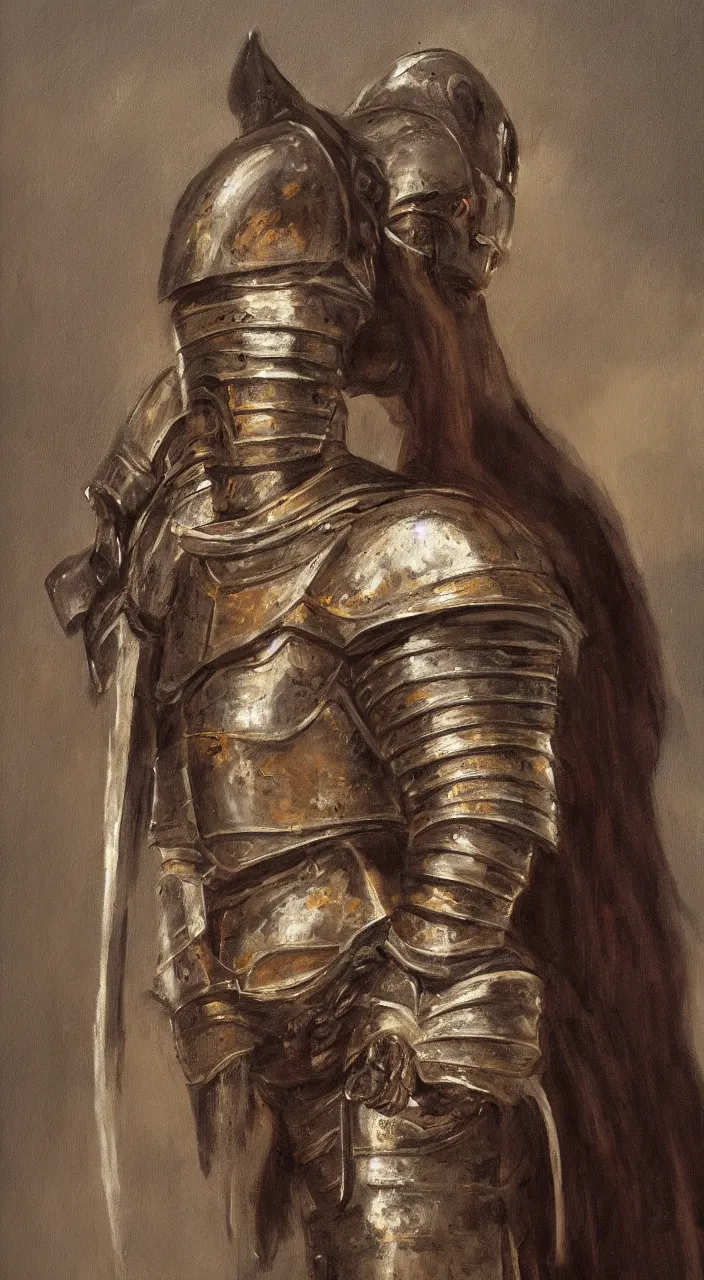 a portrait painting of a knight Stable Diffusion