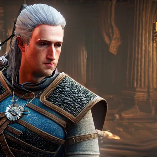 Image similar to Mark Zuckerberg in The Witcher 3