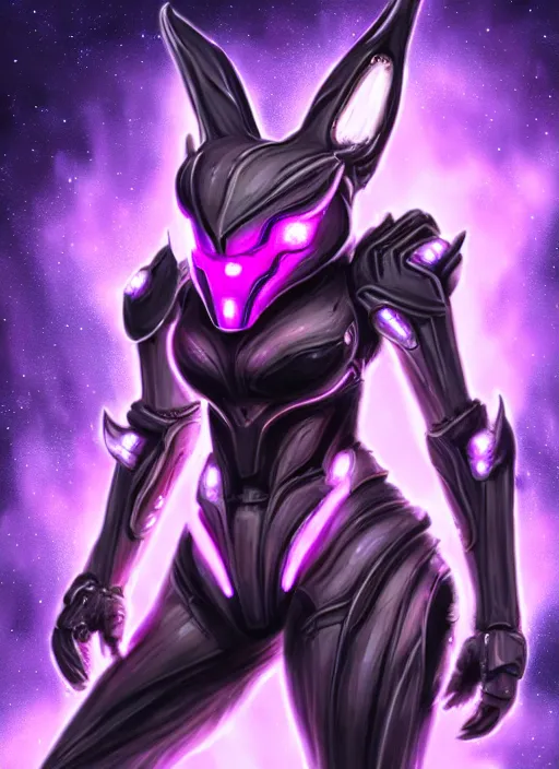 Image similar to cinematic goddess close shot, cosmic size beautiful stunning elegant hot giant robot mecha female dragon, sharp cyborg dragon head, metal ears, led glowing purple eyes, smooth fuschia skin, smooth silver armor, in space, epic proportions, macro, epic size, epic scale, furry art, dragon art, giantess art, warframe fanart, furaffinity, octane