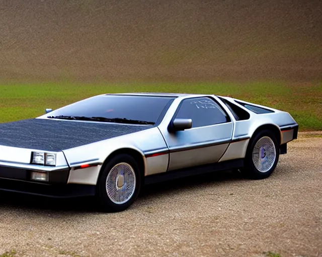 Image similar to new prototype delorean, dslr