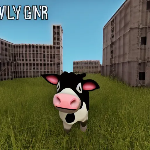 Prompt: cow in Garry's mod gm_construct