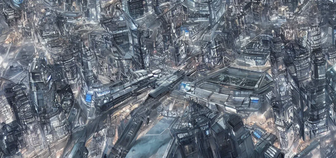 Image similar to Futuristic London in a sci-fi style, hyper realistic, very detailed, 8K,