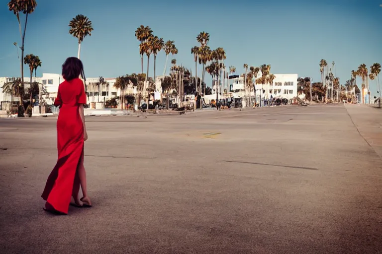 Image similar to color street photography of gorgeous model girl on Santa Monica peer By Emmanuel Lubezki