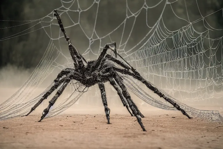 Image similar to portrait of a dusty armored skeleton covered in spiderwebs By Emmanuel Lubezki