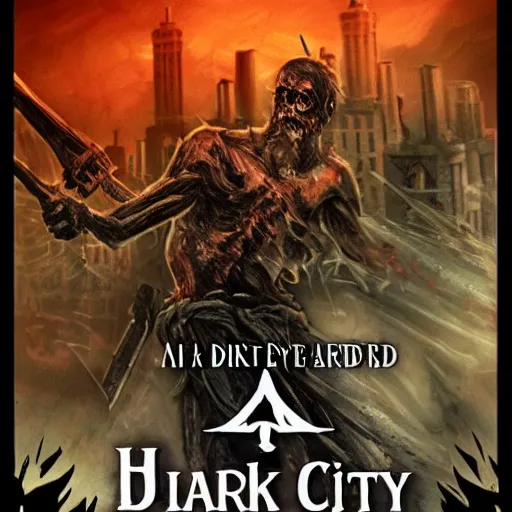 Prompt: A city under attack by the undead. Dark fantasy.